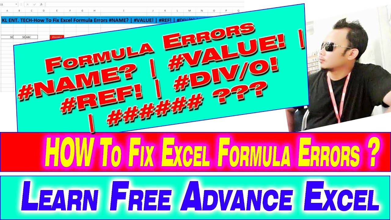Advance Excel Part 11 How To Fix Excel Formula Errors NAME VALUE Advance Excel Part 11 How To Fix Excel Formula Errors NAME VALUE