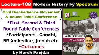 H108- Outcomes & Participants of 1st, 2nd & 3rd Round Table Conferences | Spectrum Modern History