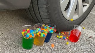 Crushing Crunchy & Soft Things By Car Experiment Car Vs Mms Jelly Cups - Asmr Video