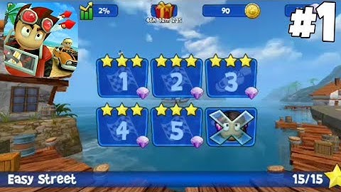 Beach Buggy Racing - Gameplay Walkthrough Part 1 - Tutorial & All Levels Easy Street (iOS, Android)