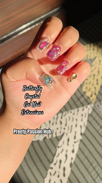 #Butterfly🦋 #SunKissed💋#Crystal💎 #Gel🫧 #NailExtensions♥️ #Product✨ #Review🔥 #Swatch #Shorts