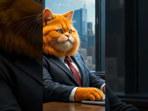 cat typing on a laptop and sipping coffee