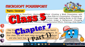 Computer class 5 Chapter 7 Microsoft Powerpoint( Part - 1)| Lesson reading| Army public school book