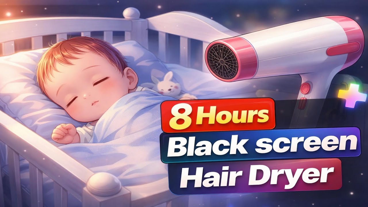 Baby Relaxing Deep Sleep White Noise Black Screen 8 Hours NO ADS !