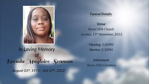 Burial service of Brenda Magloire Seaman