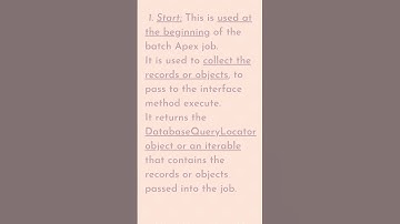 What are the methods of Batch Apex Class? #salesforce