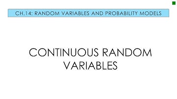 Applied Stats 14.8 Continuous Random Variables