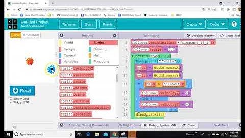 One Sprite Follows Another in Game Lab on Code.org