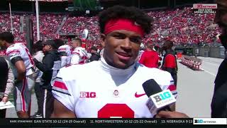 Caleb Downs Postgame Interview Ohio State Scarlet vs Ohio State Gray College Football 2025
