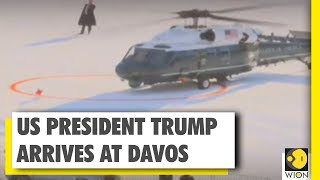 US President Donald Trump arrives at Davos