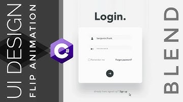 WPF Tutorial : XAML UI design in Visual studio blend 2017 | Sign Up Flip Animation | C# WPF