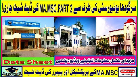 University of Sargodha M.A/M.SC Part 2 DateSheet 2021 || Pak Study Advisors ||