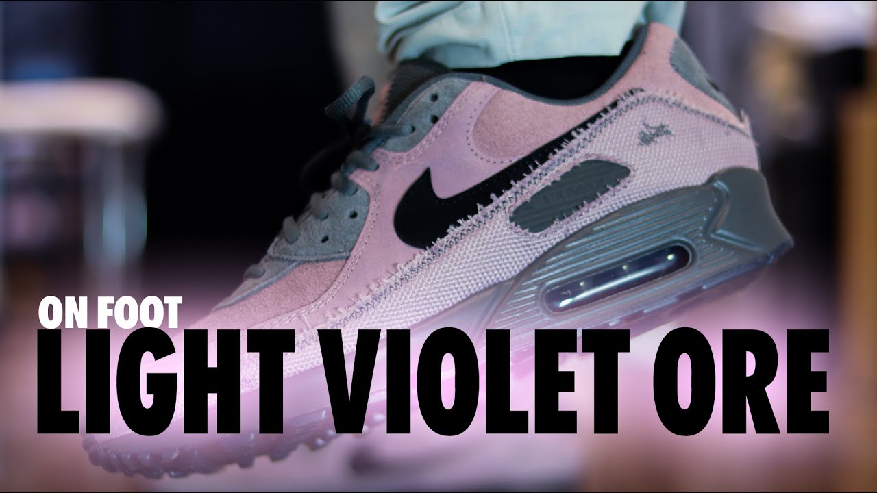 Nike Air Max 90 PRM Light Violet/ Ore Iron Grey Black Men\'s Sz 10 IQ0612-226 New Nike Air Max 90 PRM Light Violet Ore Iron Grey Black IQ0612  main image 3