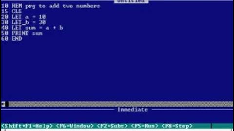 QBASIC Program -2 add LET