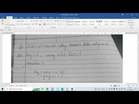 Horner's Rule for polynomial Evaluation