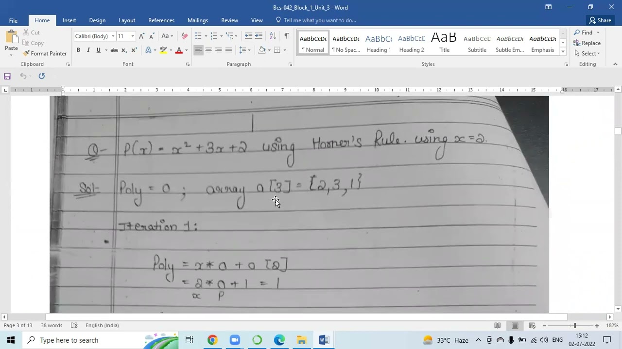 Horner's Rule for polynomial Evaluation - YouTube