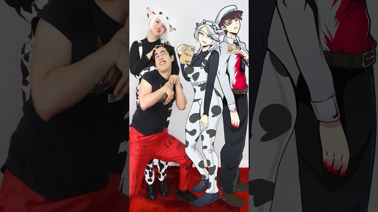 ❤️ MILKMAN X COW WOMAN 2D VS 3D ❤️ DOPPELGANGER #cosplay