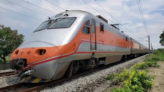 176次自強號通過(E1001)(12車附掛PPM兩鐵車廂)