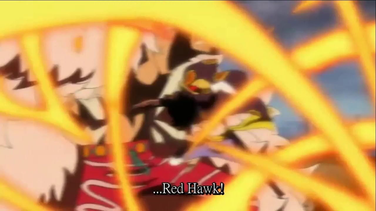 Luffy Using Red Hawk Vs Doflamingo Hd Youtube