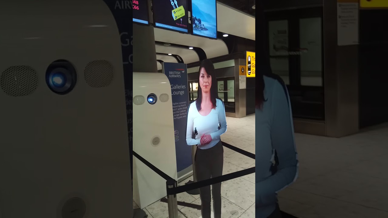Holographic like virtual help at Heathrow Airport YouTube