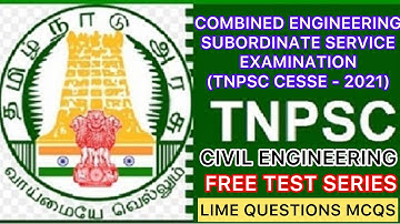 TNPSC CESSE 2021/ LIME QUESTION MCQS /CIVIL ENGINEERING