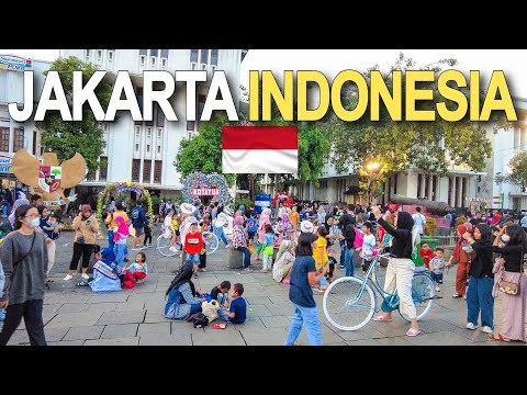 All Day Walking in Jakarta Lively Streets, Kota Tua Indonesia