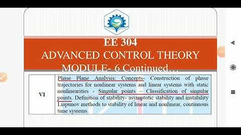 KTU|ACT|MODULE 6| Phase plane analysis Concept and Singular points