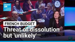 Macron brandishing 'threat of dissolution' as budget talks resume, although 'unlikely' • FRANCE 24
