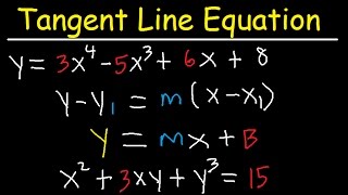 Finding The Tangent Line Equation With Derivatives - Calculus Problems