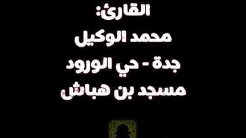 تلاوة جميلة وهادئة للقارئ محمد الوكيل حفظه الله