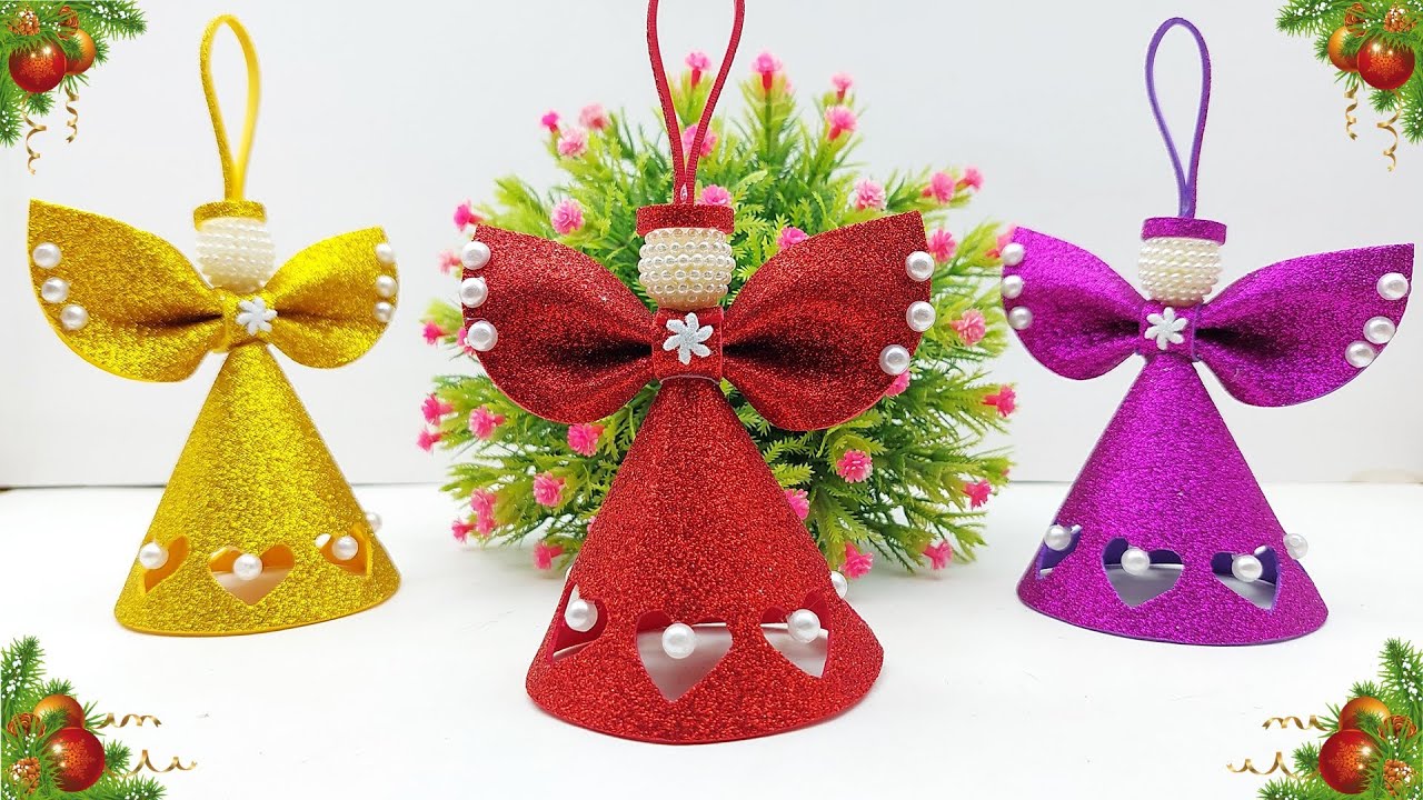 Glitter Foam Sheet Crafts 🎄 How to Make Christmas Angel🎄 DIY Christmas Crafts For Home Decorations
