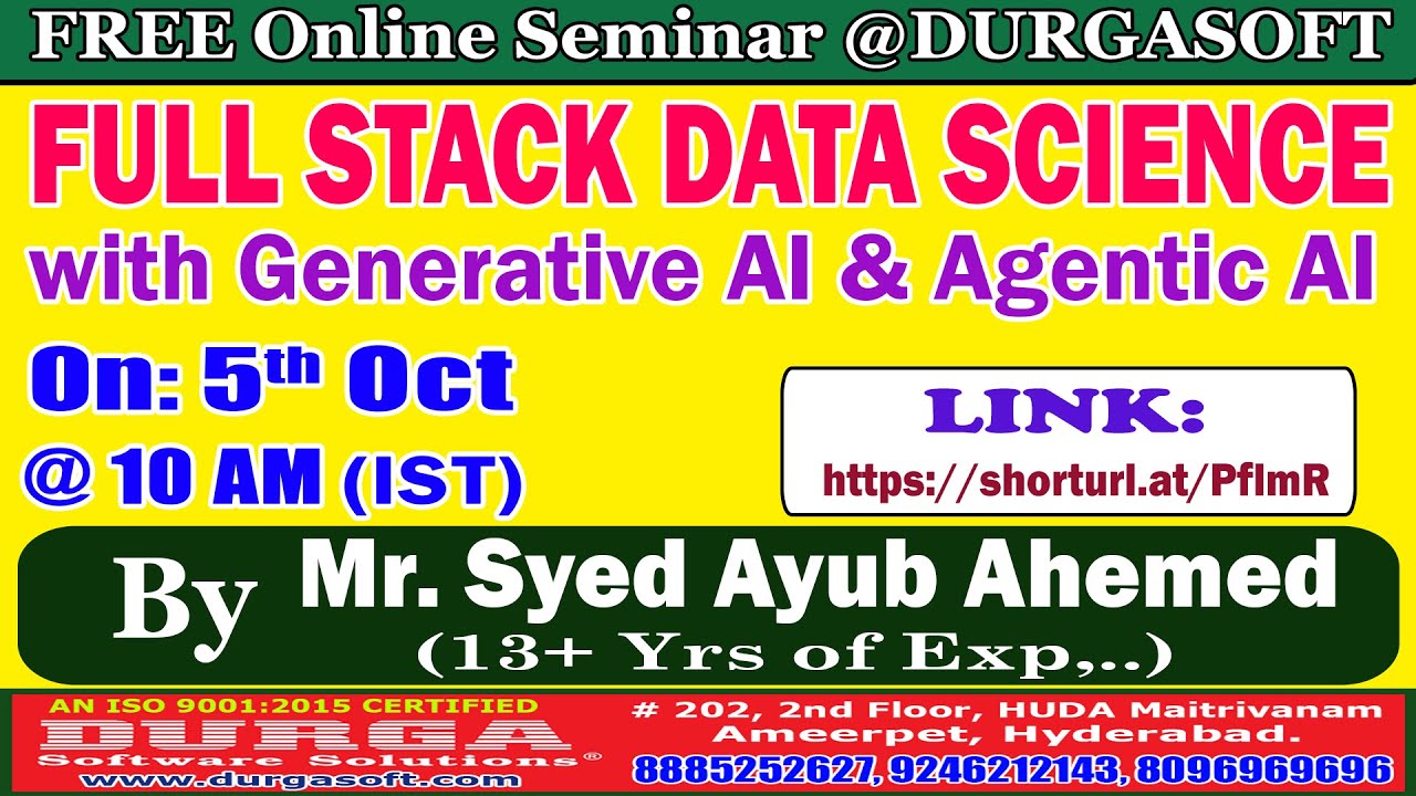 FULL STACK DATA SCIENCE with Generative AI & Agentic AI (FREE Seminar ...