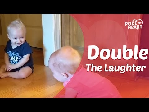 Twin Babies Laugh Uncontrollably Looking at Each Other