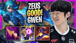 ZEUS IS SO GOOD WITH GWEN! - T1 Zeus Plays Gwen TOP vs Garen! | Season 2023