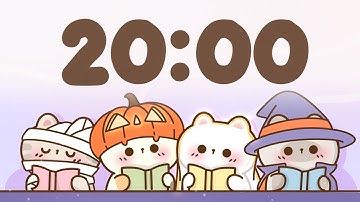 20 Minute Timer for classroom 🐱 Halloween Study Focus Music
