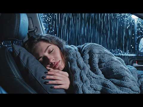 Soft Rain Inside a Quiet Car During Midnight for Calm Comfort Rest