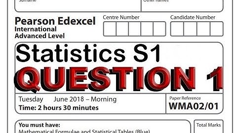 IAL/GCE S1 MATHEMATICS JUNE 2018 QUE  1