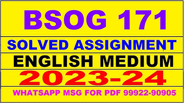 bsog 171 solved assignment 2023-24 | bsog 171 solved assignment in english 2024 | bsog 171 2024