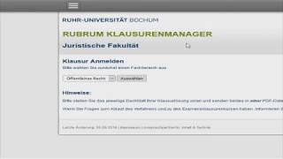 Anleitung Wie Generiere Ich Ein Deckblatt Im Rub-Klausurenmanager