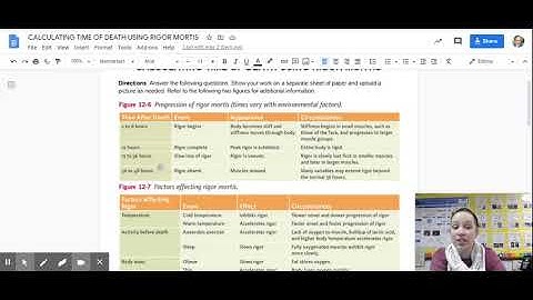 CALCULATING TIME OF DEATH USING RIGOR MORTIS - Google Docs