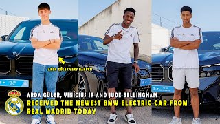 ARDA GÜLER, VINÍCIUS JR AND BELLINGHAM RECEIVED THE NEWEST BMW ELECTRIC CAR FROM REAL MADRID TODAY