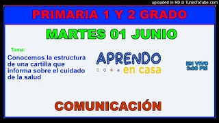 APRENDO EN CASA PRIMARIA 1° Y 2° MARTES 01 DE JUNIO