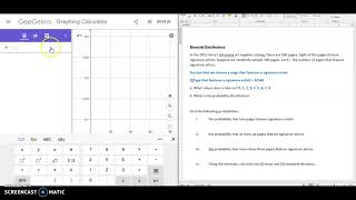 Geogebra: Binomial Probability Distributions