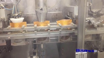 Swifty Bagger premade pouch machine to weigh fill flax seed into stand up zipper pouches