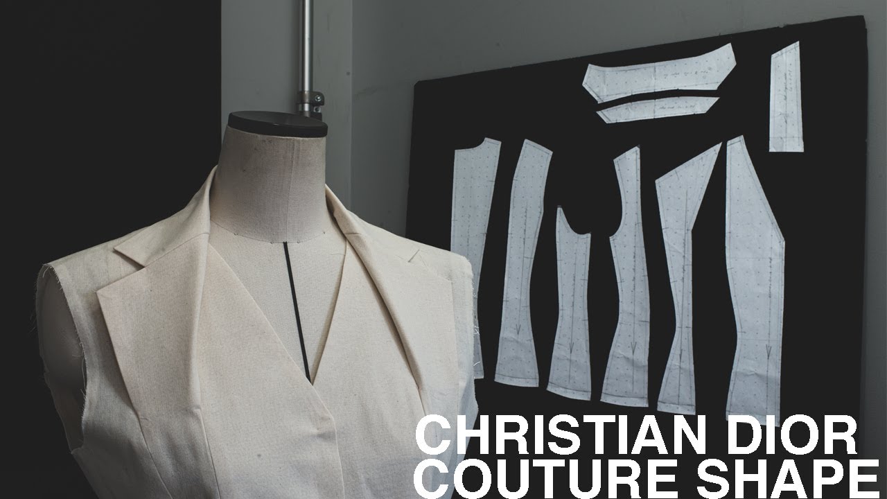 Fashion Study of Shape 04】Christian Dior Collar 【Pattern making / Draping/  Sewing / Vlog】 