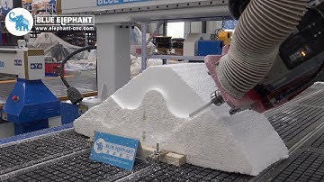 BLUE ELEPHANT 1330 ATC CNC router 4 Axis Engraving on Foam Rotary Can Rotate 180 Degree