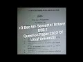 +3 Bsc 5th Semester Botany Honours Previous Year Question Paper | DSE-1 | 2023 | Utkal University |