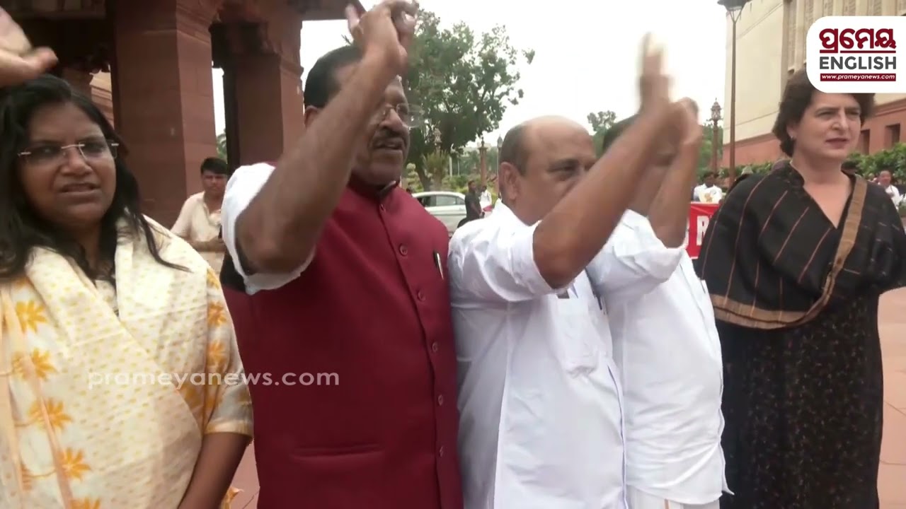 Priyanka Gandhi joins opposition as leaders’ protest against SIR row outside parliament