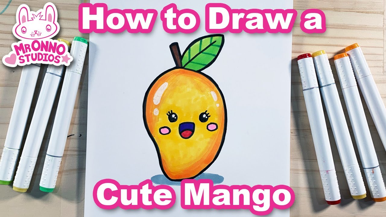 Step by step to draw a Mango. Drawing tutorial a Mango. Drawing lesson for  children. Vector illustration Stock Vector | Adobe Stock