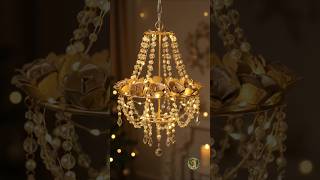 Transform ordinary egg cartons into a high-end luxury chandelier! ✨🌸#fyp #explore #likeandsubscribe